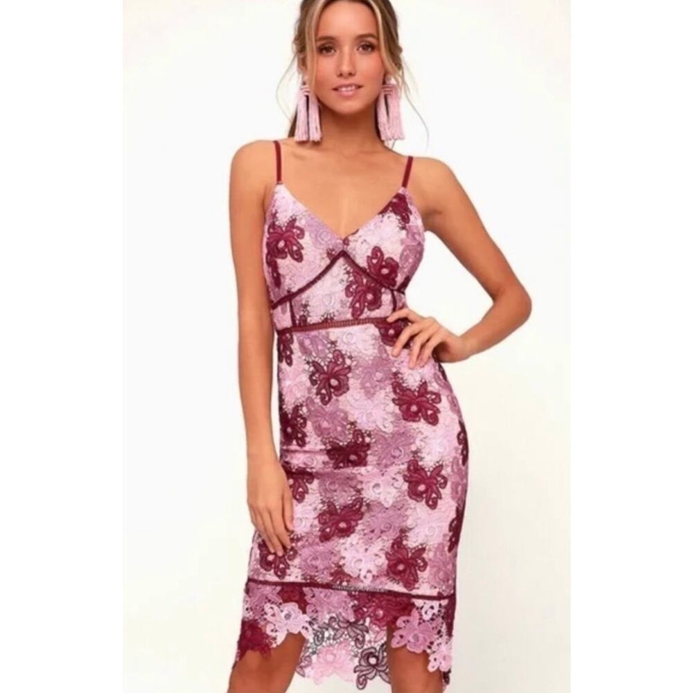 Lulus Endless Elegance Pink Lace Dress NWT size XS